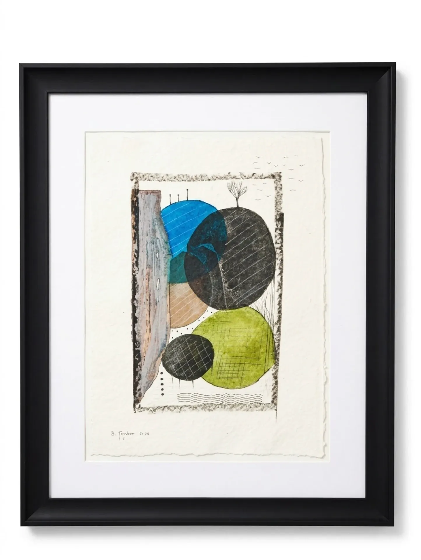 Original Abstract Drawing Bertrand Mugabure
