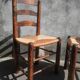 Paire de chaises paillées bois brutaliste