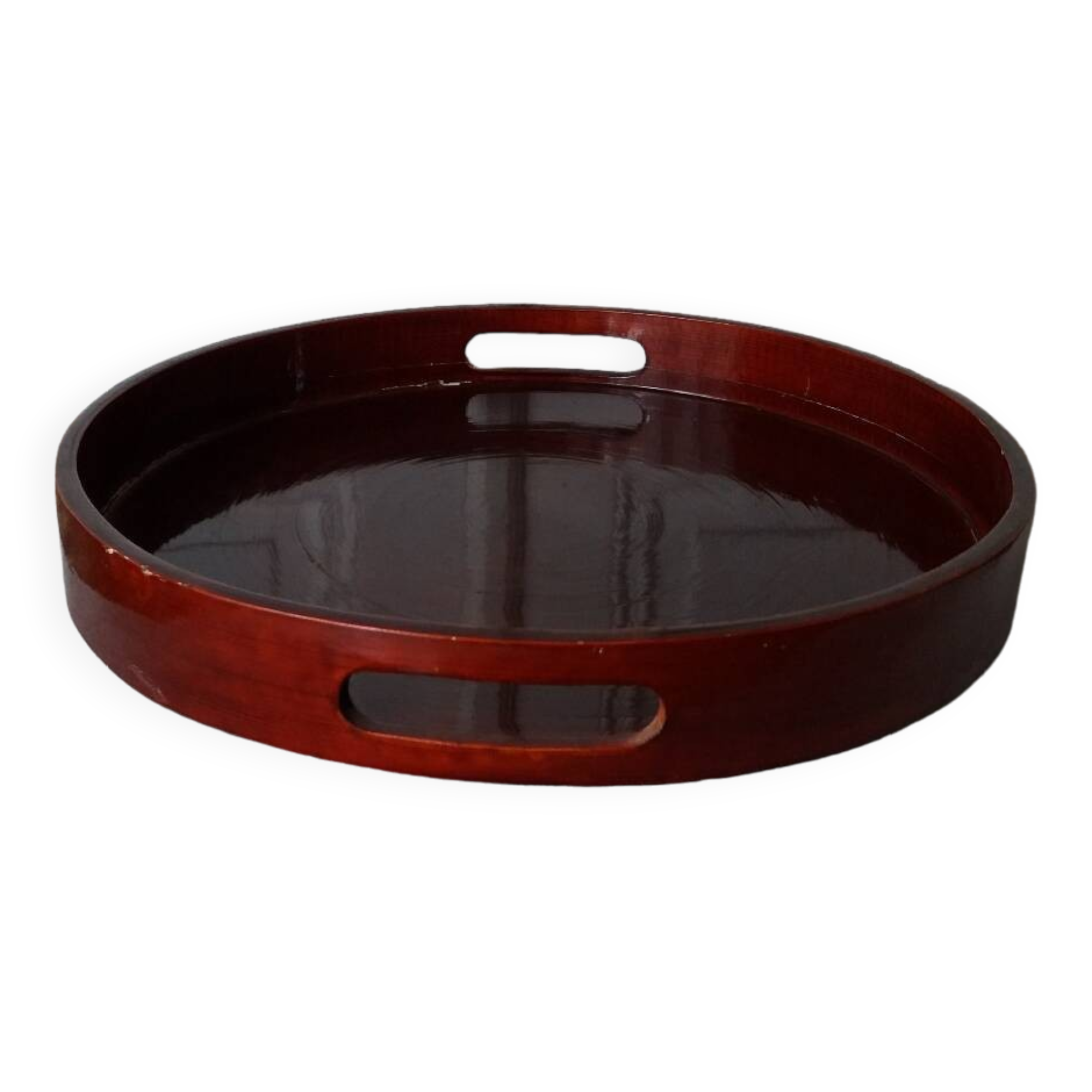 Japanese tray in red lacquered wood