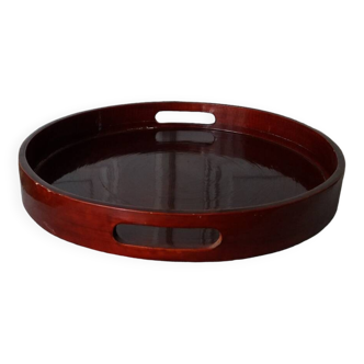 Japanese tray in red lacquered wood