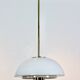 Glashütte Limburg Mushroom Pendant Light in Opal Glass and Brass