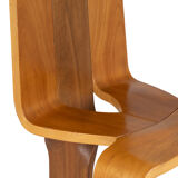 Series of eight blond cherry chairs, 1980s