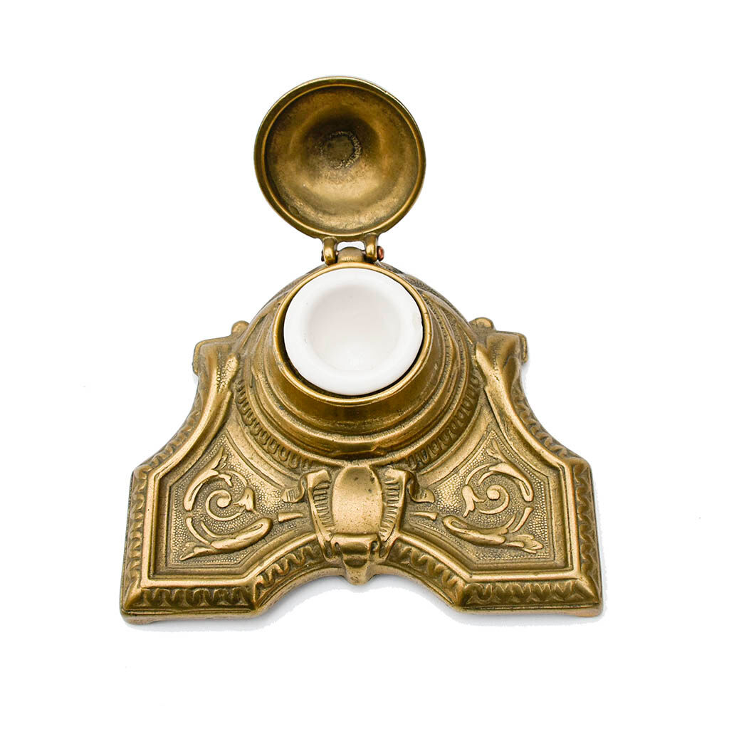 Ink Art Nouveau old vintage gilded bronze