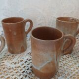 6 stoneware mugs / cups / tankards