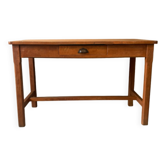 Bureau, table de ferme en chêne massif, années 1950