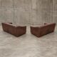 2 x Desede sofa / De Sede / Brown leather / DS-47 / matching patina of age /