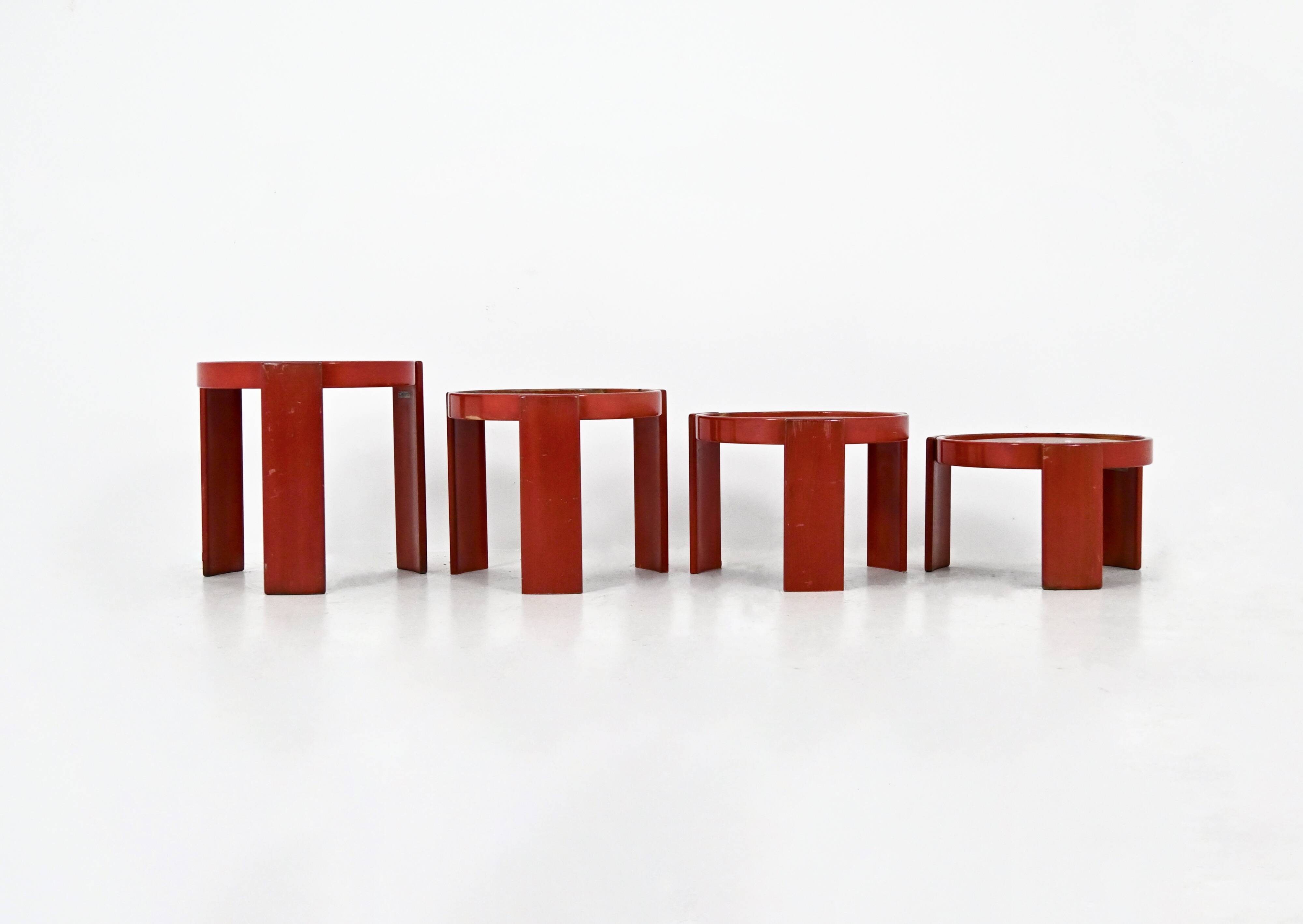 Nest tables model 780 by Gianfranco Frattini for Cassina, 1960s.