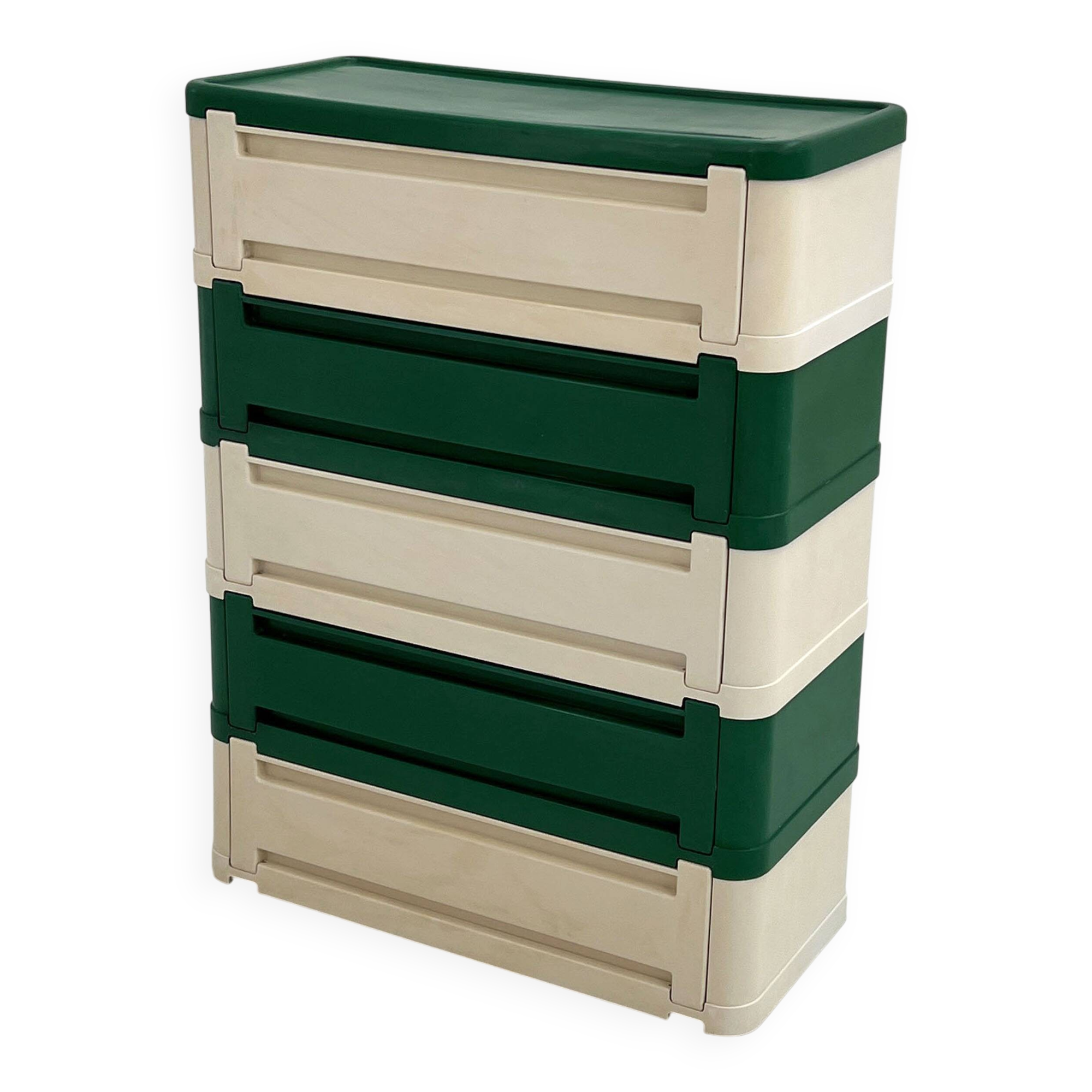 White and green cabinet model “4964” by Olaf Von Bohr for Kartell, 1970