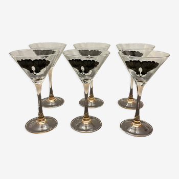 6 cocktail glasses