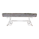 Old large iron planter