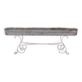 Old large iron planter