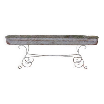 Old large iron planter