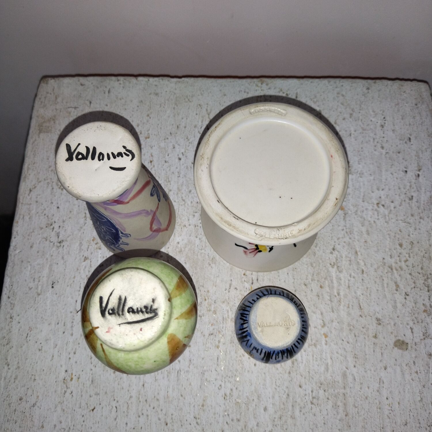 4 ceramic vases from Vallauris