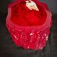 Mouth-blown rock crystal vase, red, Glassworks Ingrid, Germany