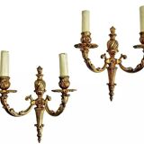 2 anciennes appliques bronze style Louis XVI