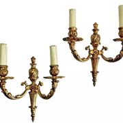 2 anciennes appliques bronze style Louis XVI