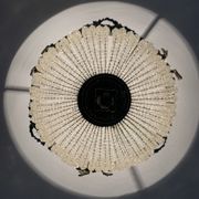 19th brass basket ceiling and beaded glass beads