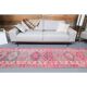 Vintage Turkish Oushak Handmade Wool Cotton Pink Runner 85x387