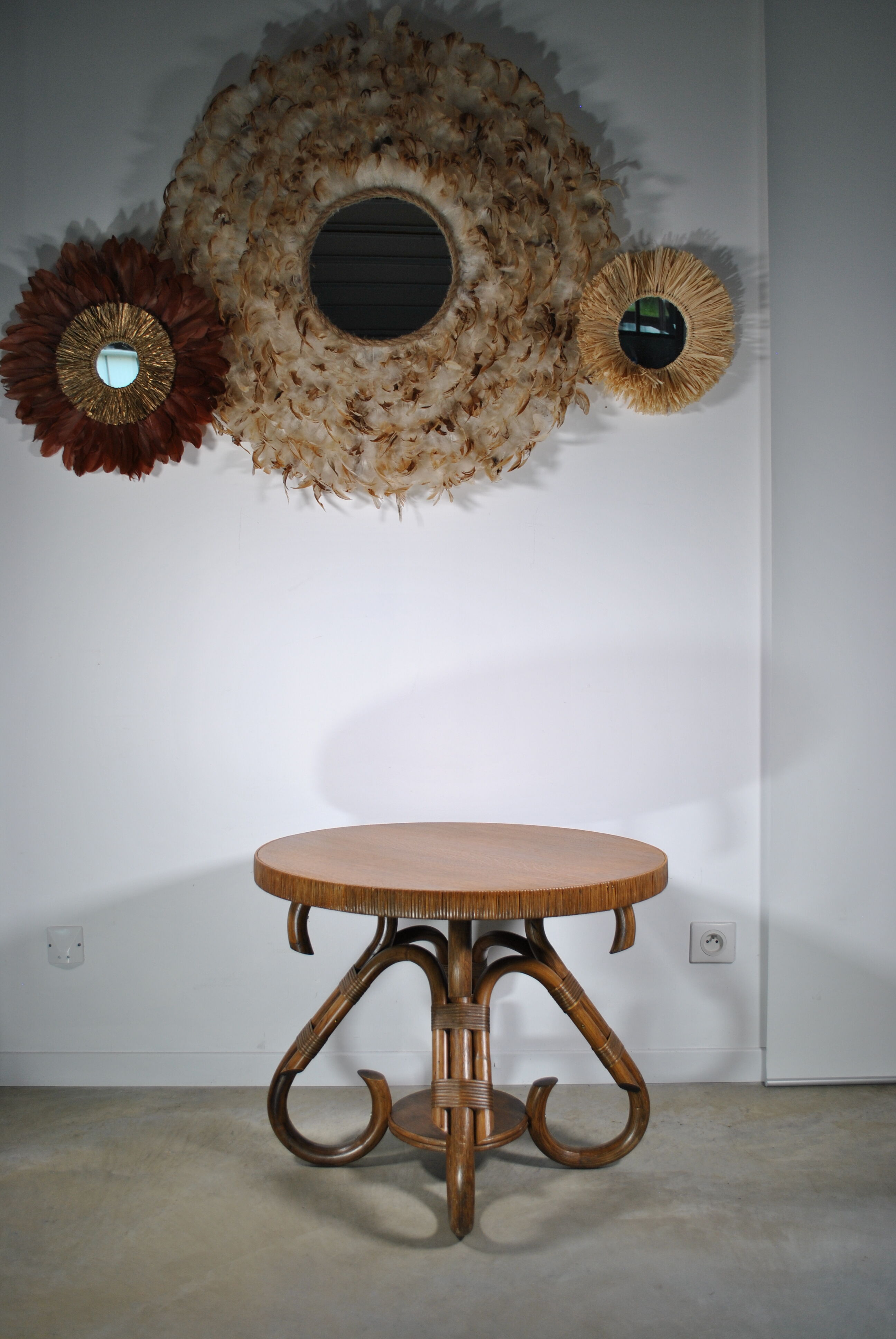 Rattan coffee table year 70