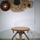 Table basse en rotin année 70
