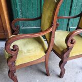 Pair of armchairs with mahogany restoration of the XlX th century