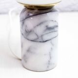 Table lamp in white marble and glass