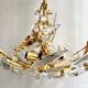 Rafael Tormo 6-light chandelier in gold metal and transparent tassels