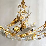 Rafael Tormo 6-light chandelier in gold metal and transparent tassels