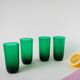 Lot de 4 verres à eau en verre vert, Design, 1970