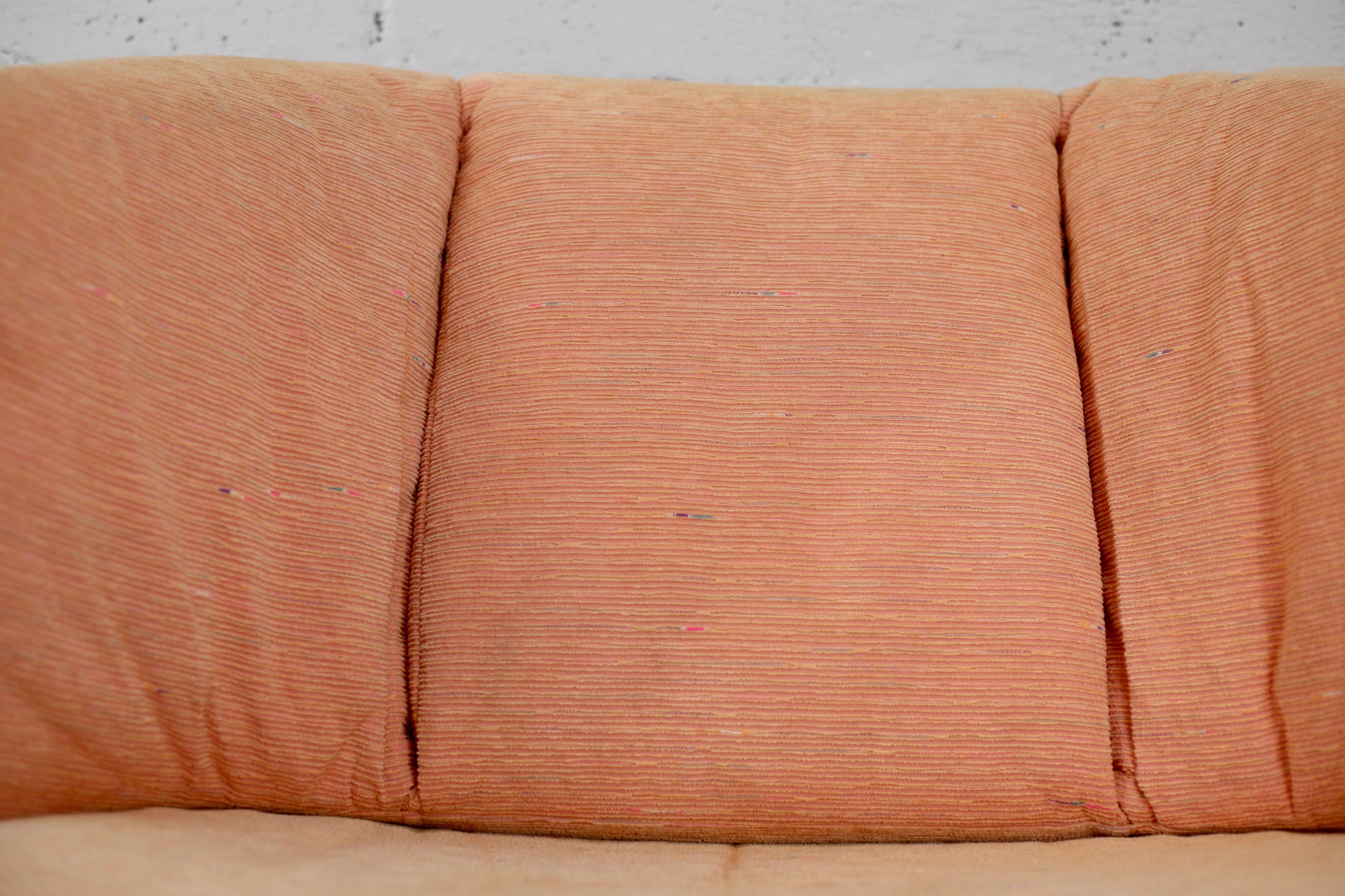 Armchair Ligne Roset, pastel orange color, France, circa 1990