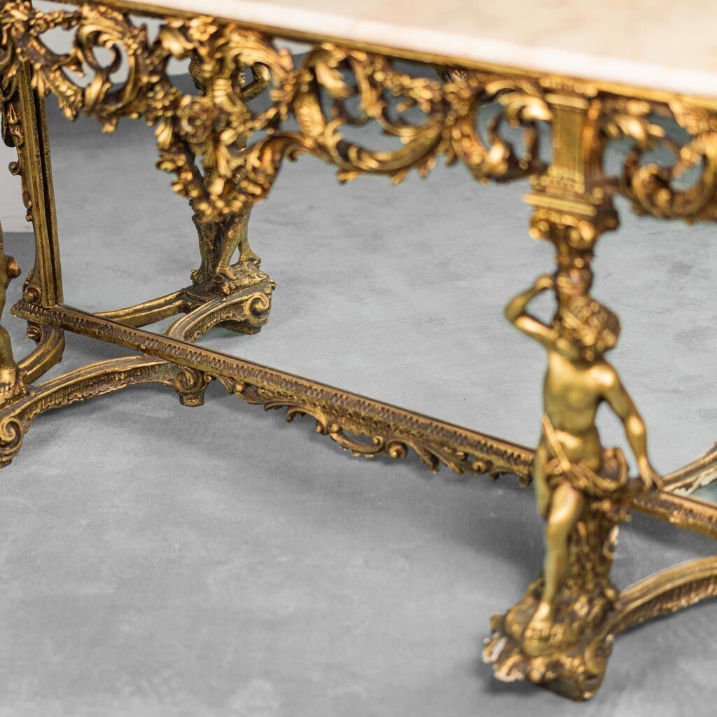 Console in marble gold leaf 50s vintage modern