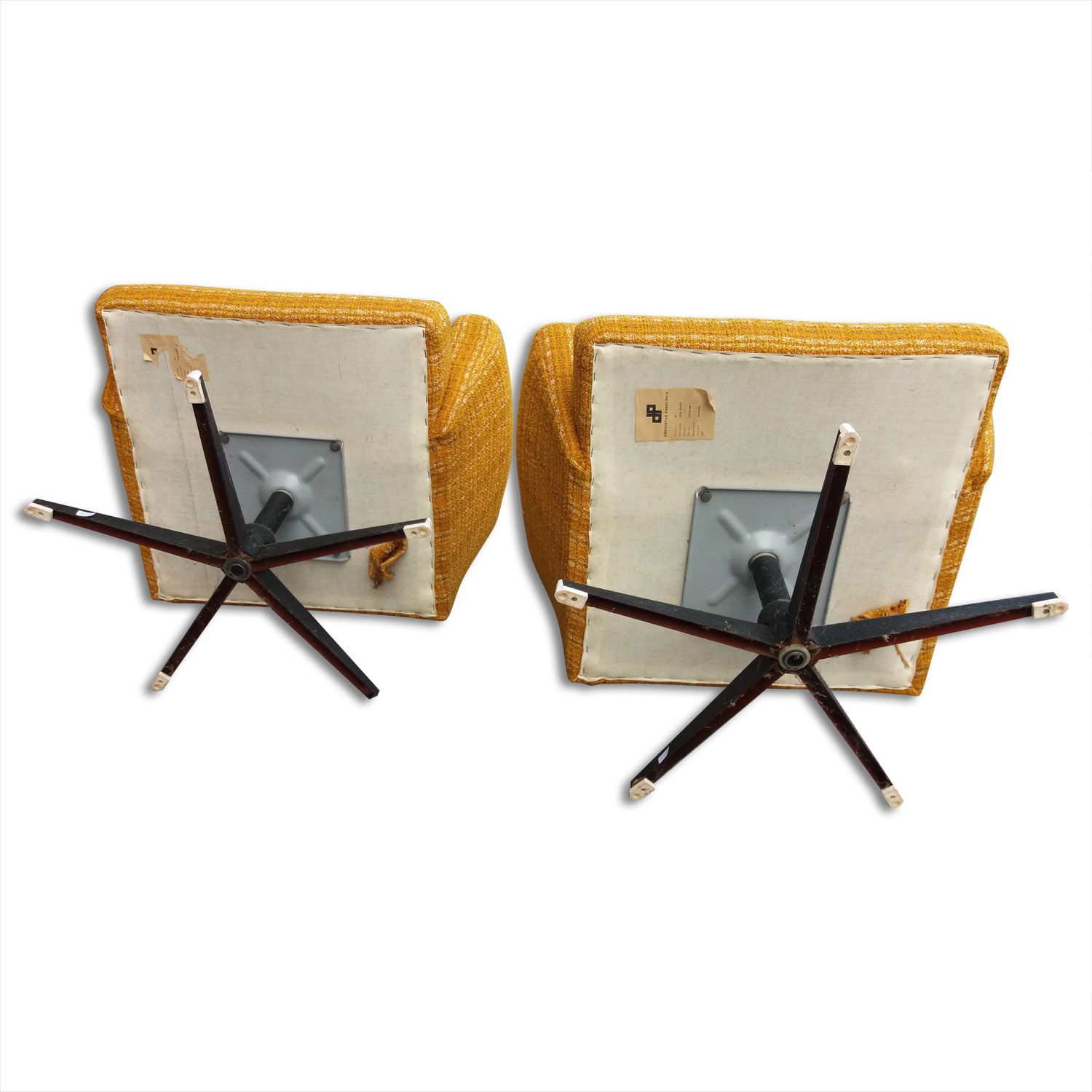 Pair of swivel chair zipper, produced by Drevotvar 1970's