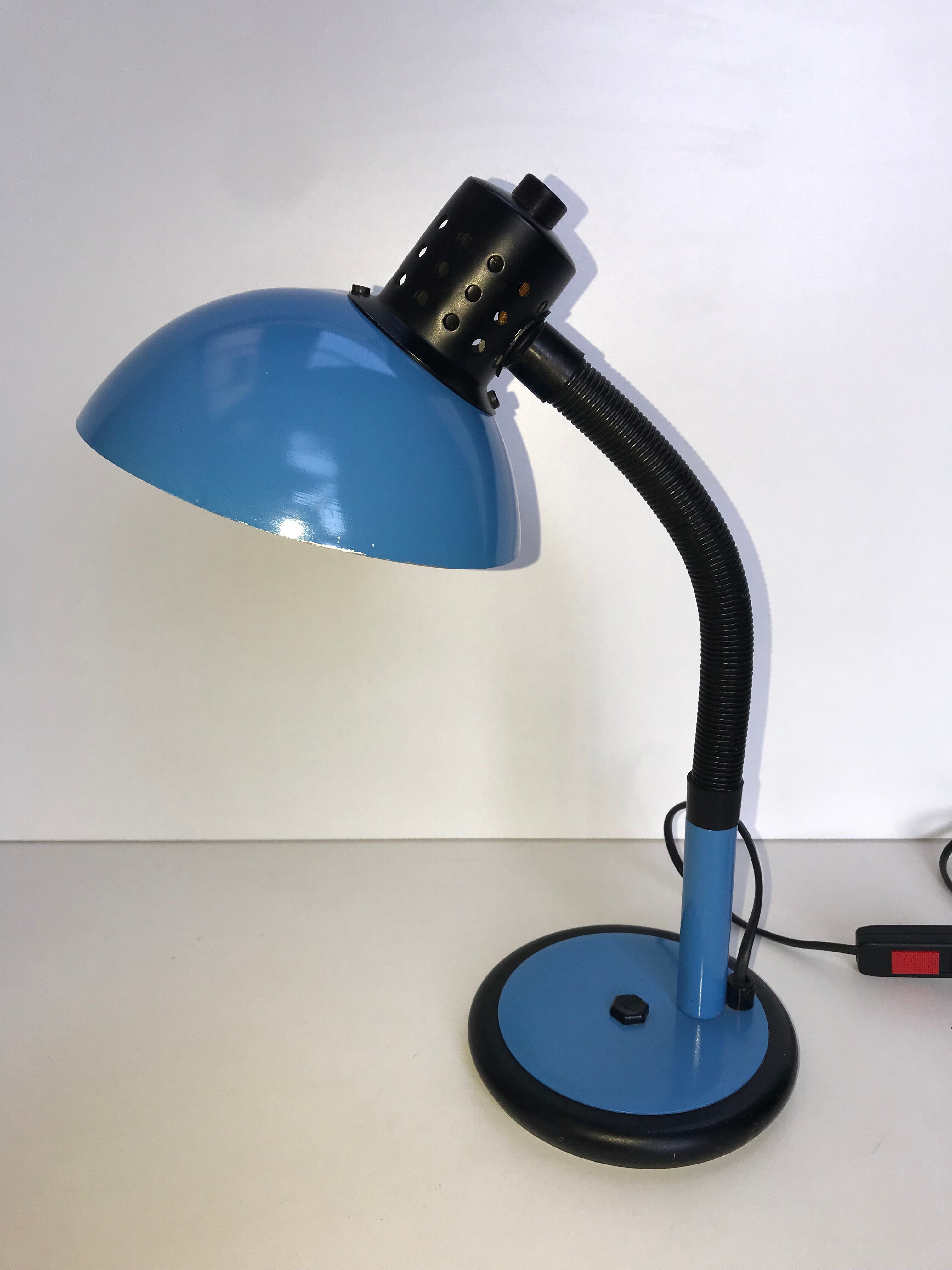 Blue and black desk lamp