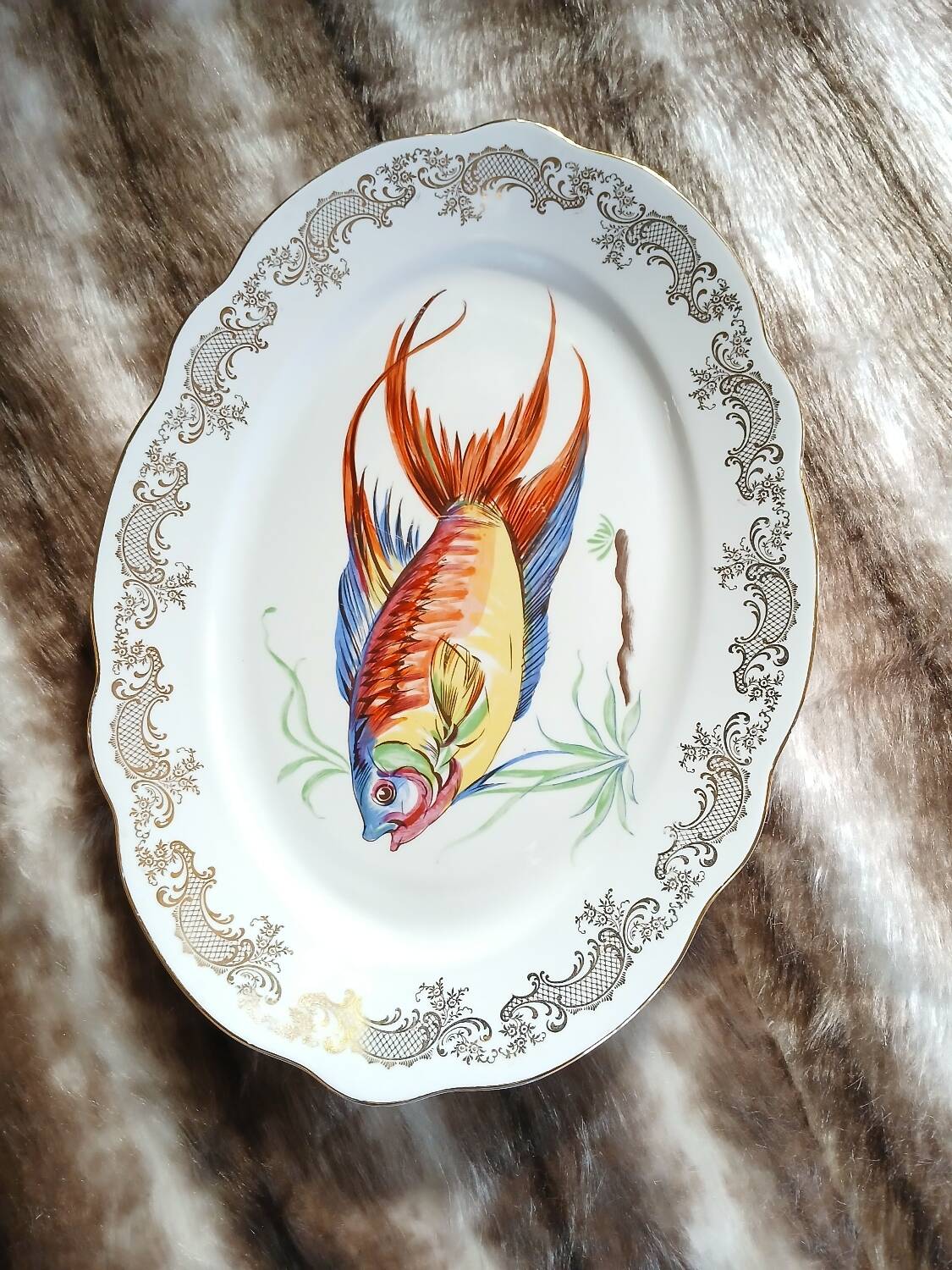 12 antique "Royal" dinner plates + 1 dish