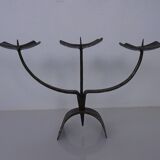 German Brutalist Iron Candleholder, 1960s