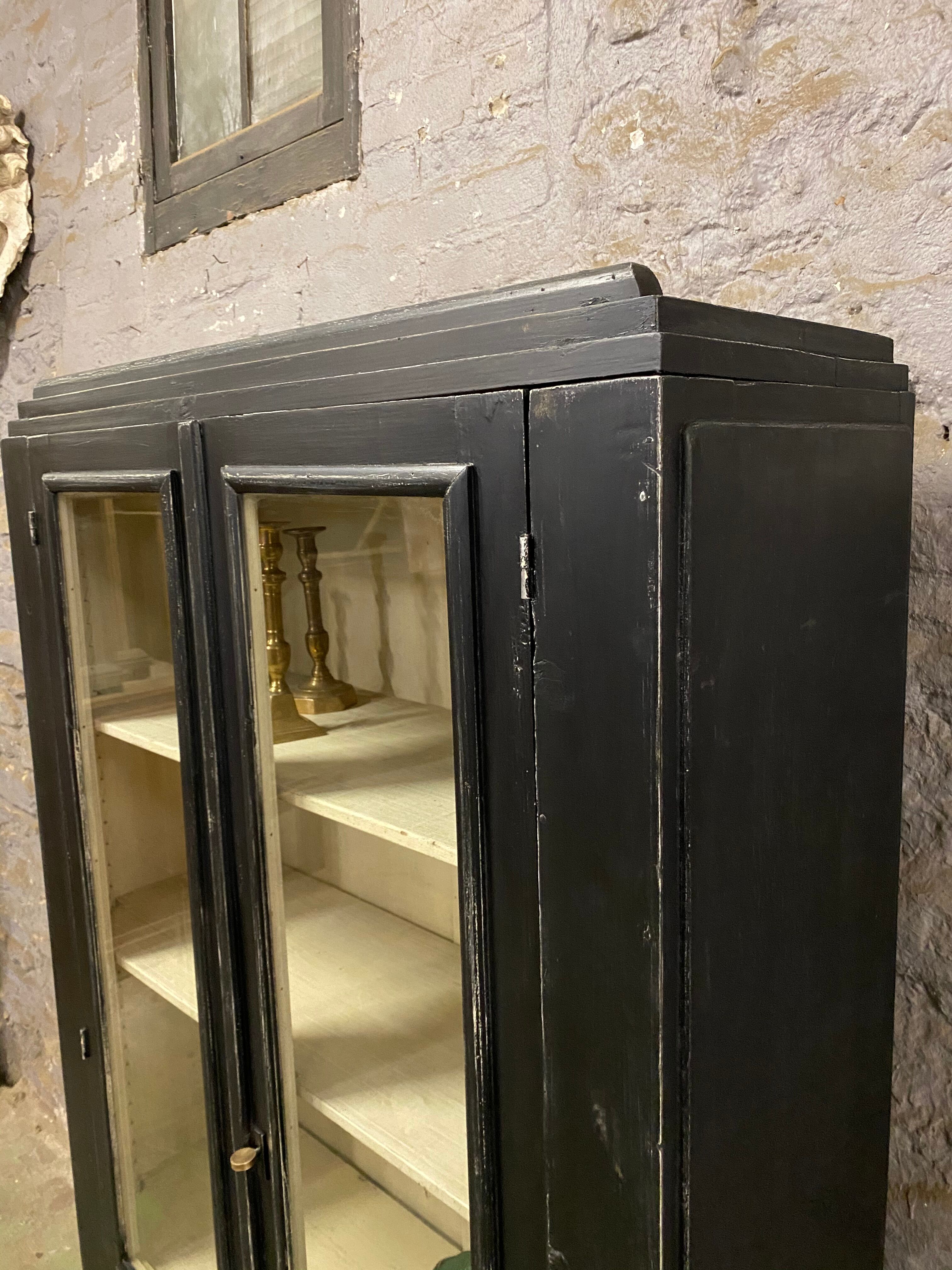 Black patinated vintage library