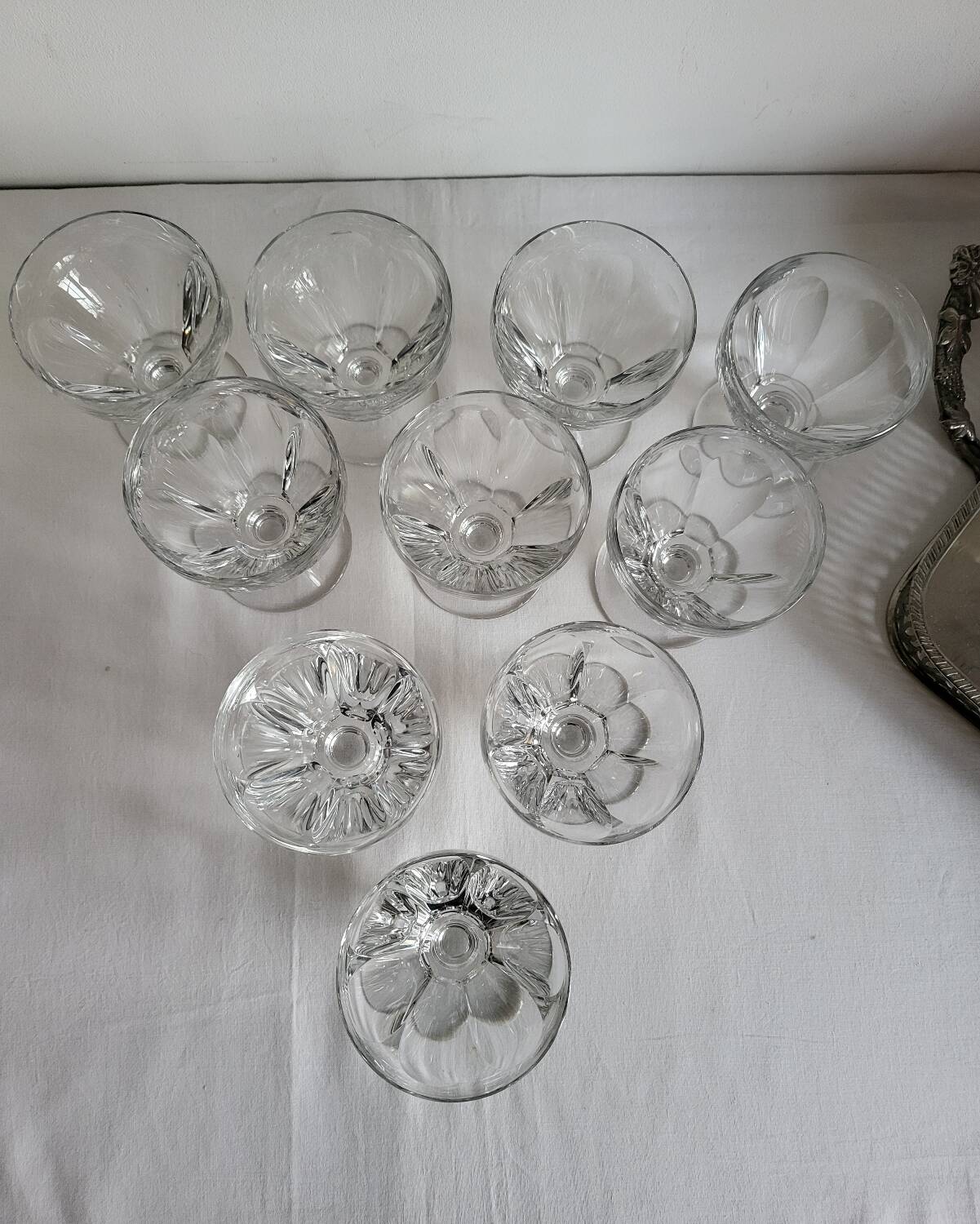 BACCARAT 10 Verres à vin en Cristal Modèle Périgord - Signé