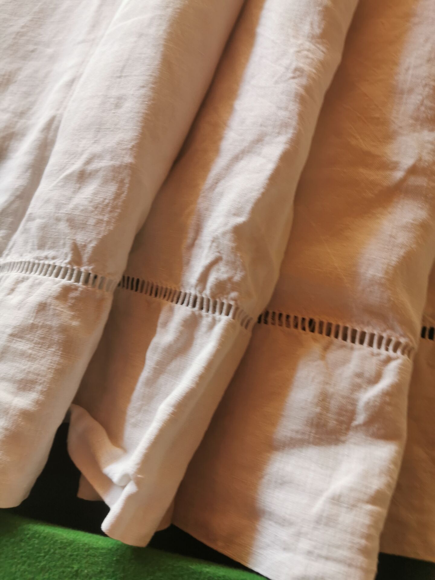 Antique linen drape monogrammed 3.10x2.20 m
