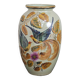 Beau vase peint main oiseau et feuilles H.Béquet numéroté 556