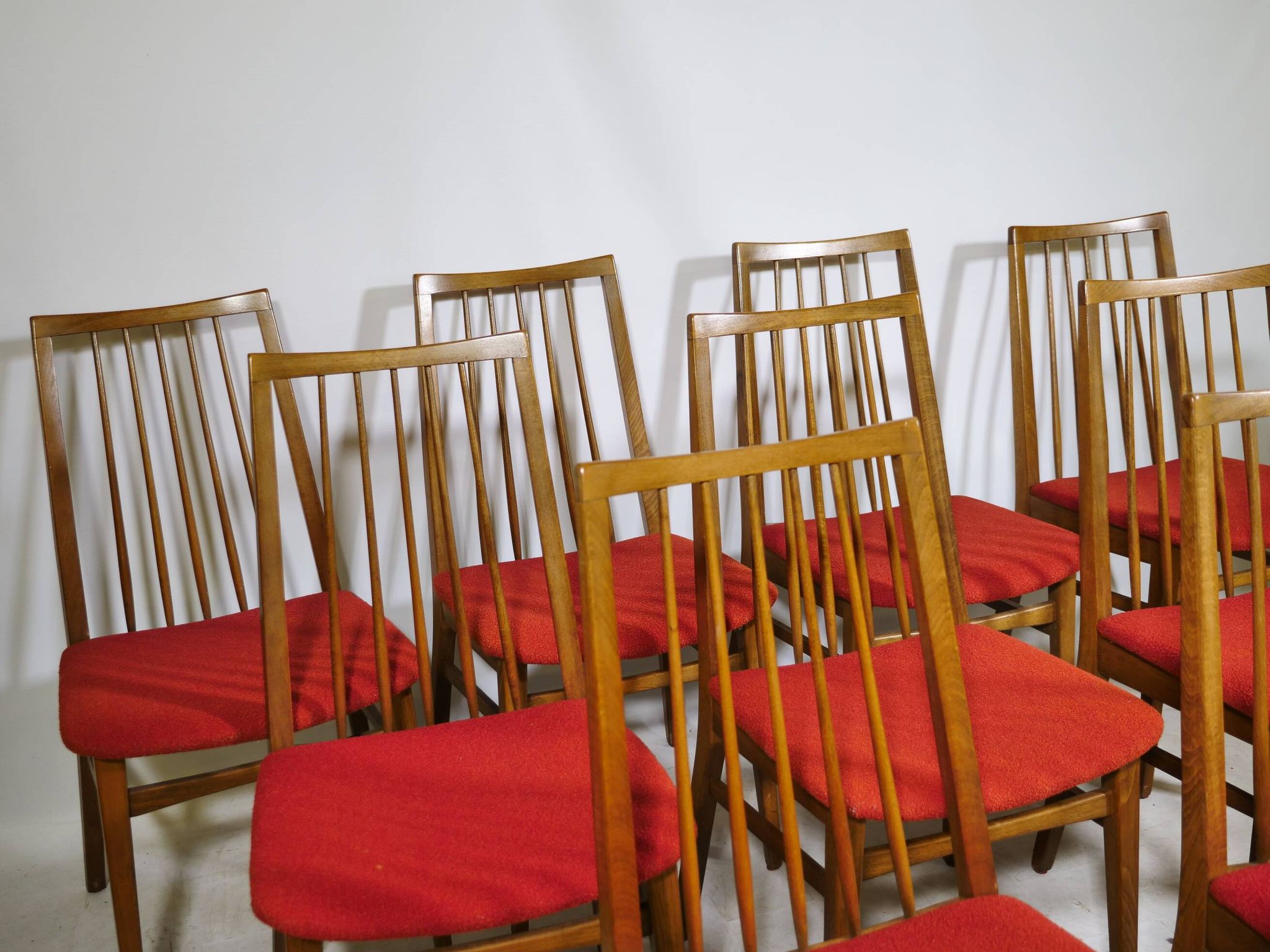 Mid-Century Dining Chairs in Walnut, Set of 10, 1960s