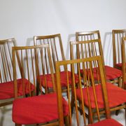 Mid-Century Dining Chairs in Walnut, Set of 10, 1960s