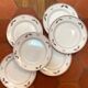 6 pink and green plates in old earthenware from St Amand