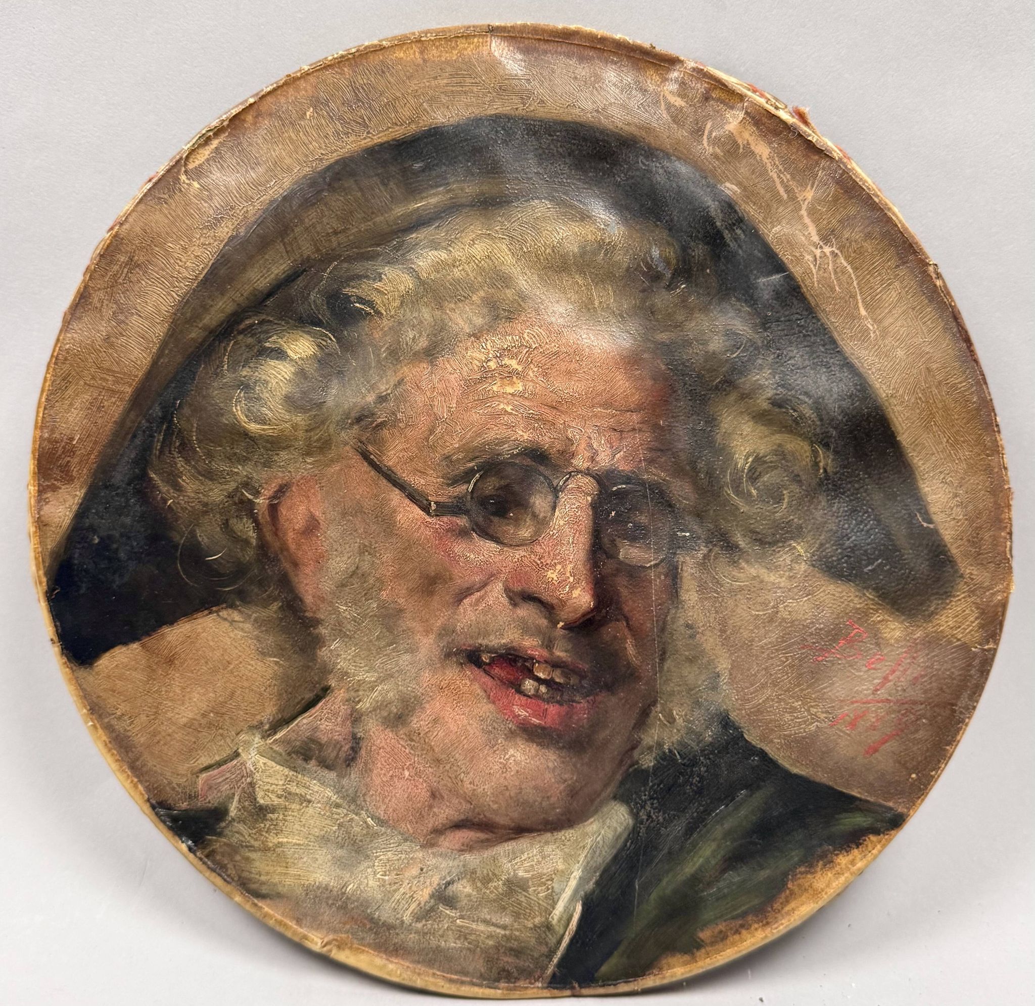 Tondo , portrait d’un saltimbanque par Benito Belli