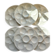 Set of 6 Longchamp France oyster plates – white earthenware