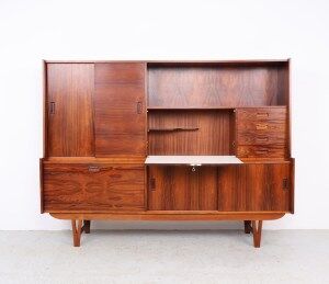 Vintage Dutch design sideboard with asymmetrical layout, 1960s