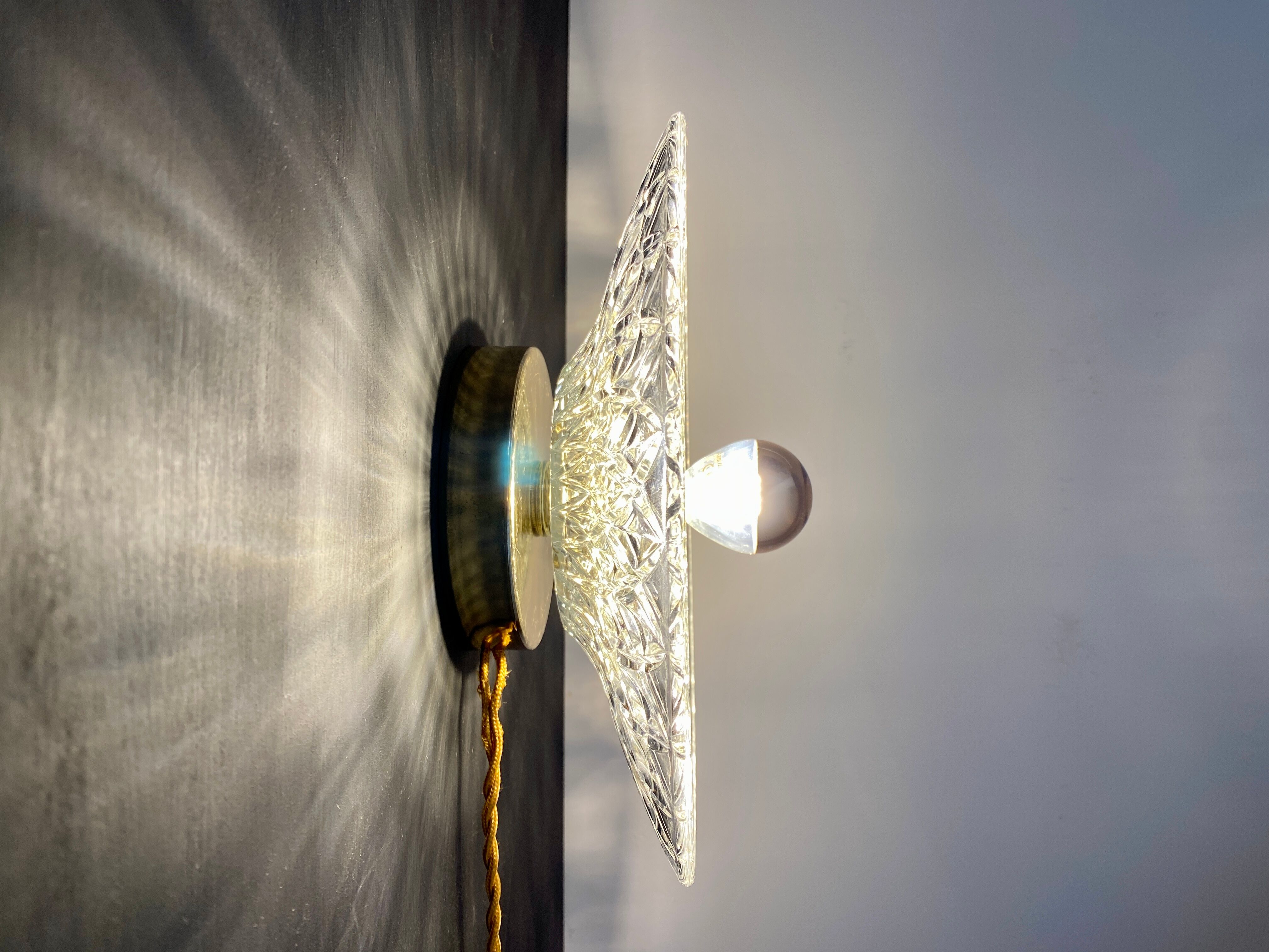 Vintage lampshade in chiseled glass