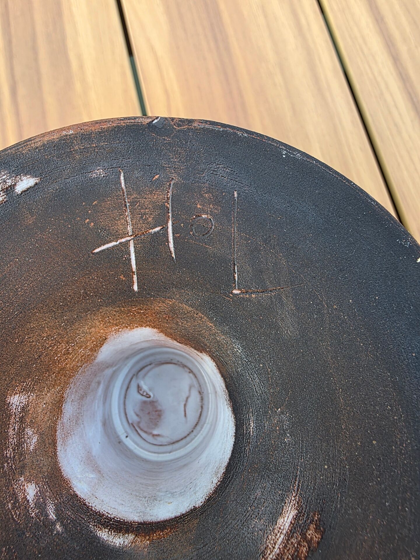 Large Footed Bowl Vallauris vintage – Gérard Hoffman Signed HOF
