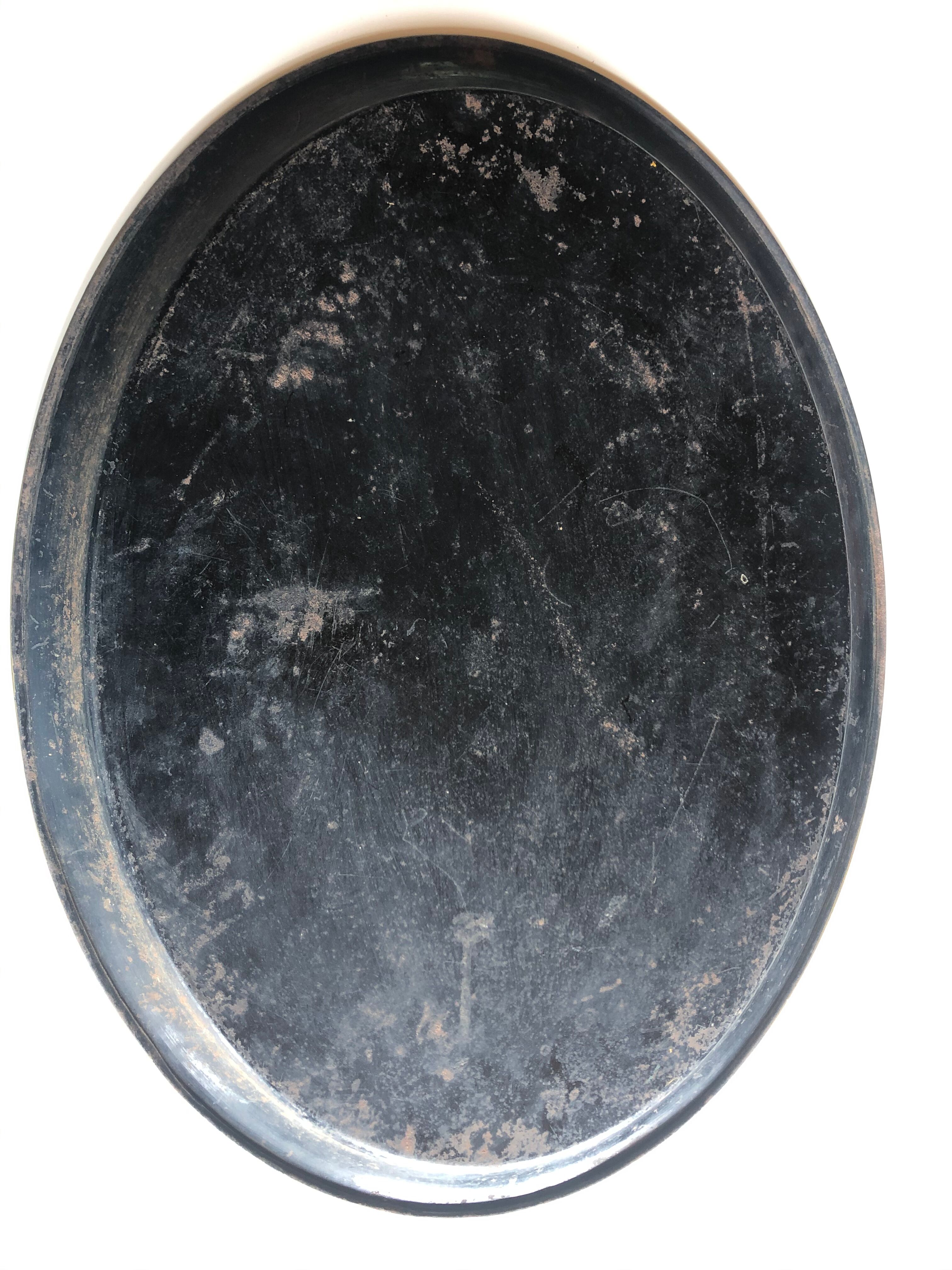 Plateau in plate painted while debut 19th