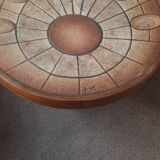 Table basse ovale céramique bois