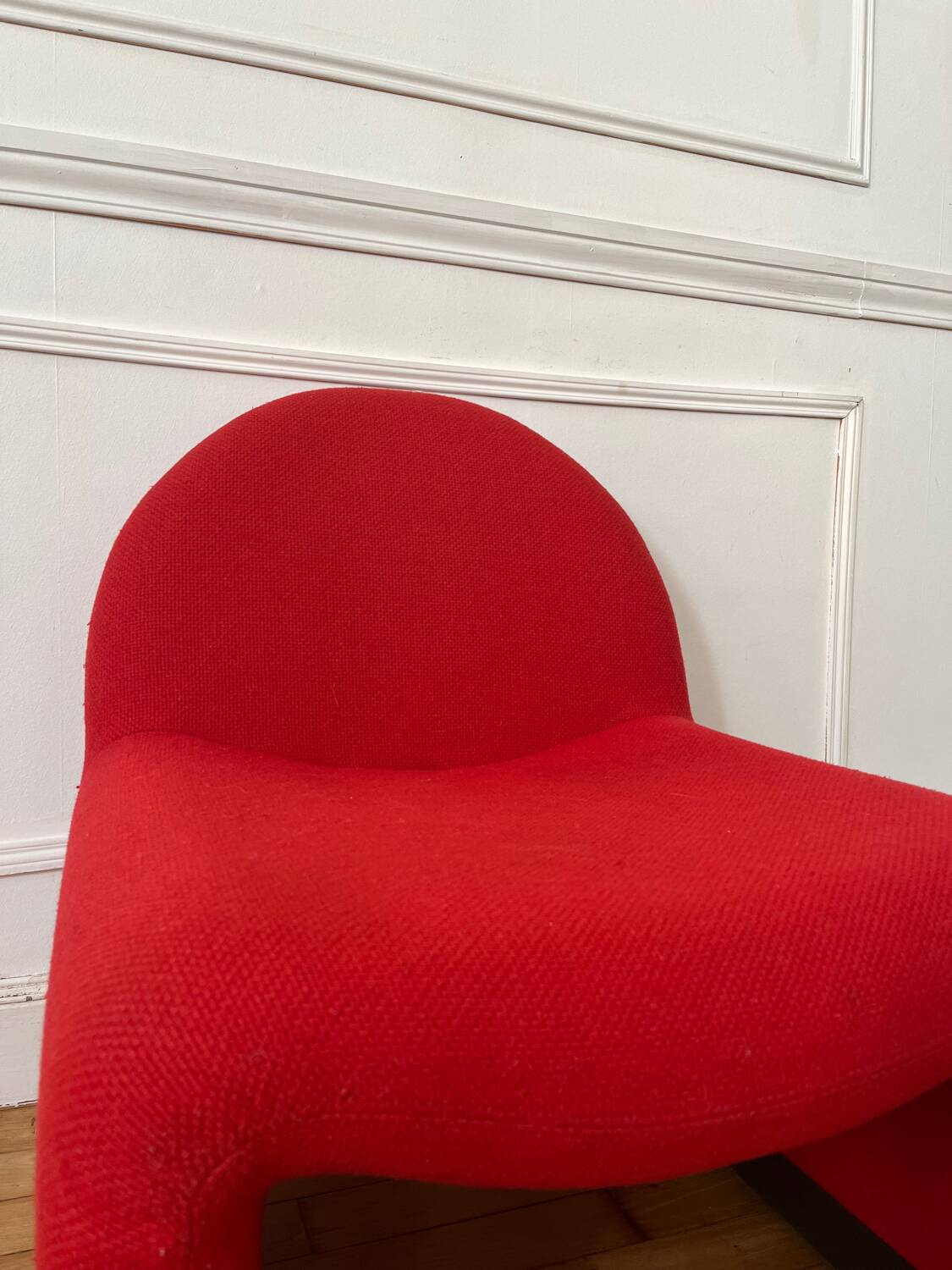 Vintage wool fireside chair